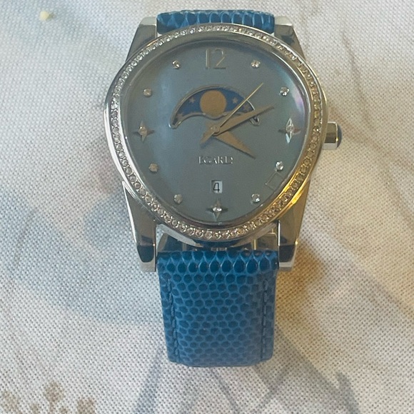 Egard Watch Ladies Diamond Crystal Face Leather Wristband New Battery Working - Picture 6 of 10